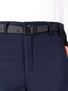 1 pieza Pantalones softshell negros gruesos y cálidos a prueba de viento e impermeables para hombre para deportes al aire libre y campamento de montaña - Azul - Ver 3