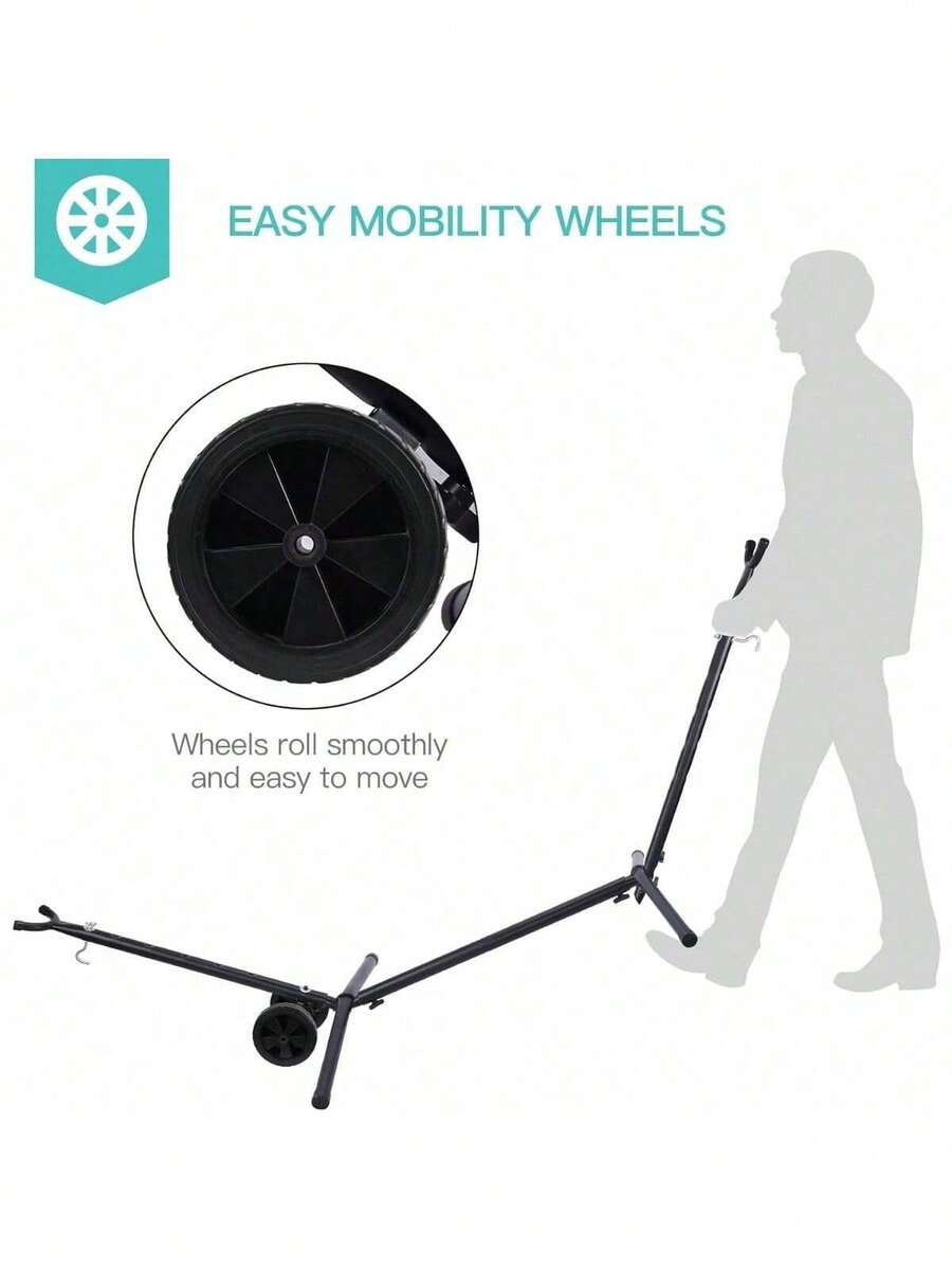 Portable Hammock With Stand Included With Wheels Outdoor Double 2