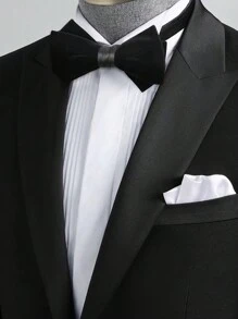 1 pieza Corbata de moño de terciopelo de poliéster de unicolor, accesorio de vestimenta formal de alta gama para bodas, fiestas, banquetes, escenarios, otoño/invierno para hombres