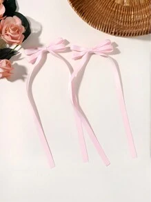 2 件装甜美芭蕾缎带蝴蝶结发夹，适合女孩 - 彩色 - 查看 10