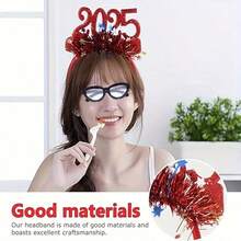 Băng đô tiệc lễ 2025, Giáng sinh & Năm mới, Đồ trang trí bằng dây kim loại lấp lánh, Phụ kiện tóc mới lạ không dùng điện, Thích hợp cho lễ kỷ niệm đêm giao thừa và tiệc hóa trang - Nhiều màu - Xem 6