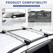 2PCS Car Roof Bars Lockable Car Rail Rack For Cars With Roof Rails 48" Aluminum Alloy Streamline Roof Rack For Holidays And Luggage Transportation - Silver - View 4