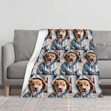 定制毛毯，个性化图片定制，柔软温暖的法兰绒，留下独家记忆，非常适合沙发、床、旅行、露营，可机洗，适合作为送给朋友和家人的季节性礼物 - 彩色 - 查看 3