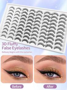 Happy Butterfly MAGEFY 40 Pairs Mixed Pack Natural Crossover False Eyelashes,Handmade Lengthened Thick Curly Eyelashes Fluffy Slim For Everyday Use Manga Eyelashes, Travel Essentials,Elongated Eye Tail Artificial Mink Eyelashes Makeup Tools Hot Sellers,To Lengthen And Volumize The Outer Corner Of Your Eye Beauty Makeup - 自然纖長款 - 查看 3