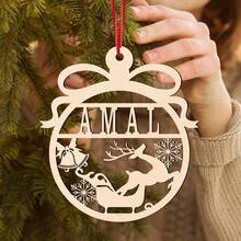 1 件，定制名称圣诞木制品，定制圣诞装饰品，定制圣诞礼物，送给朋友的礼物，定制个性化装饰板，客厅装饰品，卧室装饰品，圣诞装饰品 - 原木色 - 查看 12