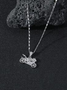 1 pieza Collar con colgante de motocicleta/coche deportivo de estilo clásico europeo y americano, de moda y único, con circonita, para hombres