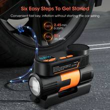 Tire Inflator Air Compressor: 2X Fast Heavy-Duty Truck Tire Pump Portable 12V Digital Tire Inflator With Digital Pressure Gauge, Memory Function, 1-Minute Inflation, LED Light - Black - View 7