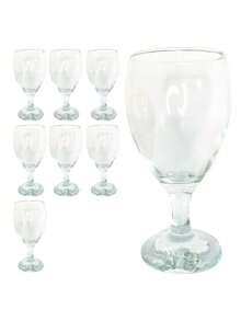 Set Of 8 Wine Glasses 350ml Transparent Glass Water - trắng - Xem 1