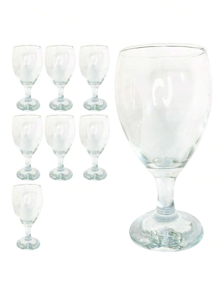 Set Of 8 Wine Glasses 350ml Transparent Glass Water - trắng - Xem 1