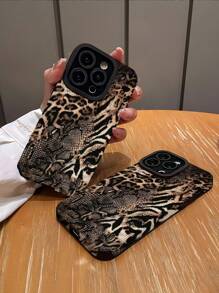 1 pieza Funda de teléfono suave a prueba de caídas con estampado clásico vertical de rayas, cocodrilo, serpiente y leopardo, compatible con Apple y resistente al agua, a los golpes y a los arañazos