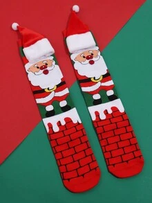 A Pair Of Red And Green Christmas Socks, Very Cute, Suitable For Christmas Parties And Also As Christmas Gifts. - Red - View 6