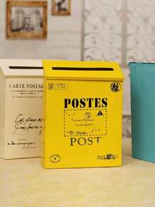 复古别墅镇镀锌铁邮箱信箱邮筒报纸杂志架箱捕手护栏花园门装饰，庭院门邮箱装饰