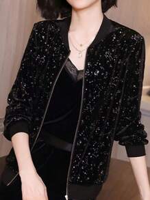 3031 Breathable Sun Protection Spring/Summer Baseball Jacket - Black - View 1