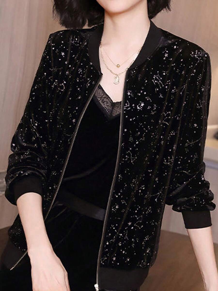 3031 Breathable Sun Protection Spring/Summer Baseball Jacket - Black - View 1