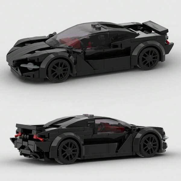 MIKEMENG Schwarz/Gelb Superschneewagen Rennwagen Klassische MOC Konstruktionsset, Erwachsenen-DIY-Spielzeugauto-Modell, City Tech Cup Serie, geeignet als Geburtstags-, Weihnachtsgeschenk, Modell, Moc, Konstruktionsautos