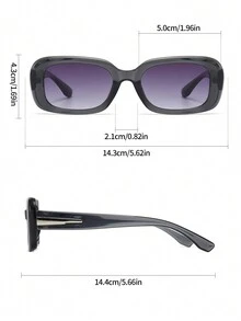 高品质方形框架经典复古有色太阳镜，时尚个性化配套眼镜海滩配饰女士太阳镜太阳镜色调基本款和适合毛衣牛仔裤运动裤连帽衫夹克连衣裙和长袖衬衫 - 淺灰色 - 查看 4