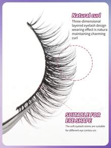 MAGEFY 40 Pairs Mixed Pack Natural Crossover False Eyelashes,Handmade Lengthened Thick Curly Eyelashes Fluffy Slim For Everyday Use Manga Eyelashes, Travel Essentials,Elongated Eye Tail Artificial Mink Eyelashes Makeup Tools Hot Sellers,To Lengthen And Volumize The Outer Corner Of Your Eye Beauty Makeup - màu đen - Xem 6