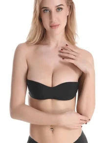 Adhesive Bra Strapless Sticky Invisible Push Up Silicone Bra For Backless Dress