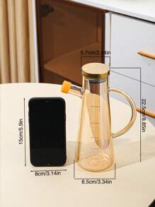 WGROOM 1 件高硼硅玻璃油分配器瓶带刻度，大容量适用于厨房、家居装饰，用于盐、香料、调味品，适用于户外、家居、厨房、野餐、派对、生日、礼物 - 無色 - 查看 19
