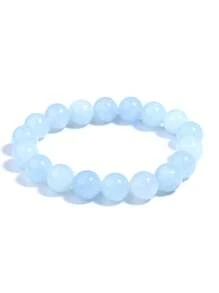 1 Peça Pulseira de Contas de Água-Marinha Natural para Mulheres, Pulseira Elástica Trendy de Laço Único, Adequada para Uso Diário de Senhoras no Verão