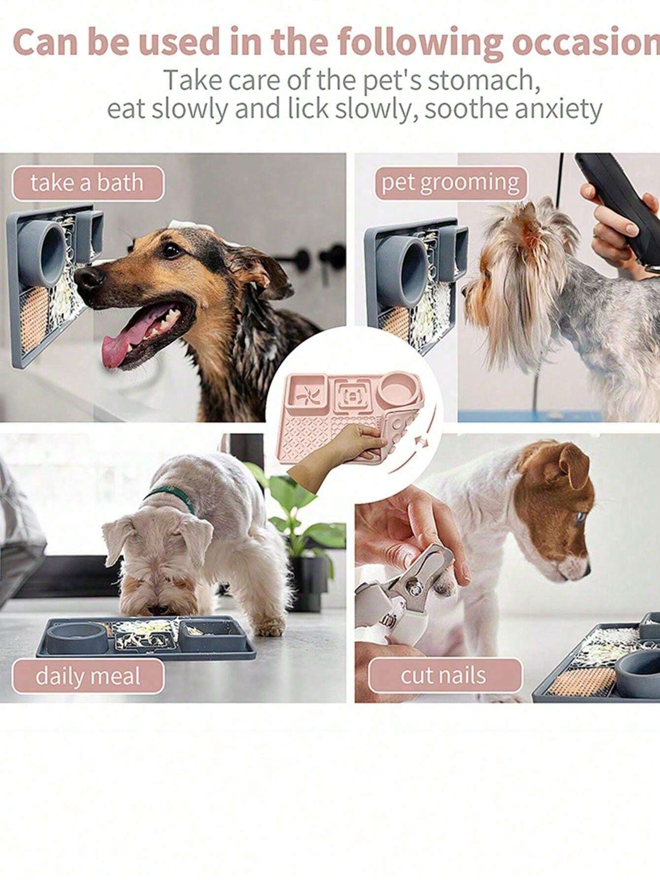 Silicone Pet Slow Feeder Bowl, AntiGulping Mat For Dogs And Cats