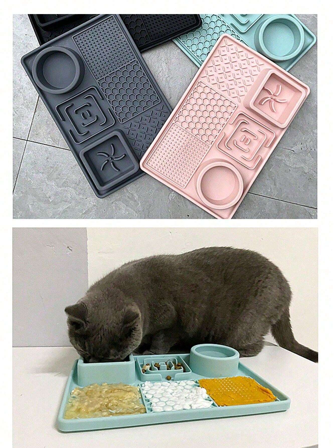 Silicone Pet Slow Feeder Bowl, AntiGulping Mat For Dogs And Cats