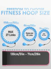 JLoibao Weighted Circle For Adults Weight Loss, Fitness Hoop Plus Size 51 Inch, Include 27 Detachable Links And Waist Trainer For Women - Blue - View 2
