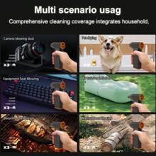 Ventilador turbo portátil de enfriamiento rápido - 130,000 RPM, de mano y ultra potente - Eliminador de polvo y nieve, encendedor de carbón para barbacoa, ideal para aventuras al aire libre - Negro y amarillo - Ver 9