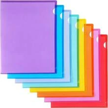 1 pieza/5 piezas/20 piezas Fundas transparentes de plástico para carpetas, fundas de plástico para documentos, fundas transparentes de PP para carpetas, 5 colores - Multicolor - Ver 4