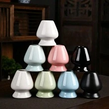 1 件陶瓷抹茶搅拌器支架，抹茶配件套装，包括抹茶搅拌器、传统勺子、抹茶碗、陶瓷搅拌器支架、手工抹茶仪式套件、陶瓷茶筅支架、抹茶工具收纳、抹茶套装 - 彩色 - 查看 3