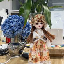 30cm 20關節bjd娃娃,穿著公主裙,是娃娃愛好者的禮物 - 金色 - 查看 1