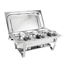 WUPYI 3 * 3L Chafing Dish Buffet Food Pan Set Stainless Steel Catering Food Warmer - Bạc - Xem 5