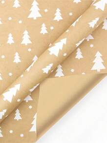3M 300cm*43cm Natural Kraft Paper Vintage Christmas Tree Gift Wrapping Paper, DIY Gift Decoration,Christmas Valentine Day