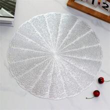 1/4/6/8/12 piezas Manteles individuales redondos de PVC dorados y huecos, lavables, fáciles de limpiar, antideslizantes, resistentes al calor, para decoración de mesa de comedor, tazas, fiestas, bodas y festividades