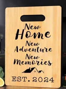 Customized Laser Engraved Commemorative Cutting Board Household Reversible Vegetable Board Portable Festival - Beige - View 5