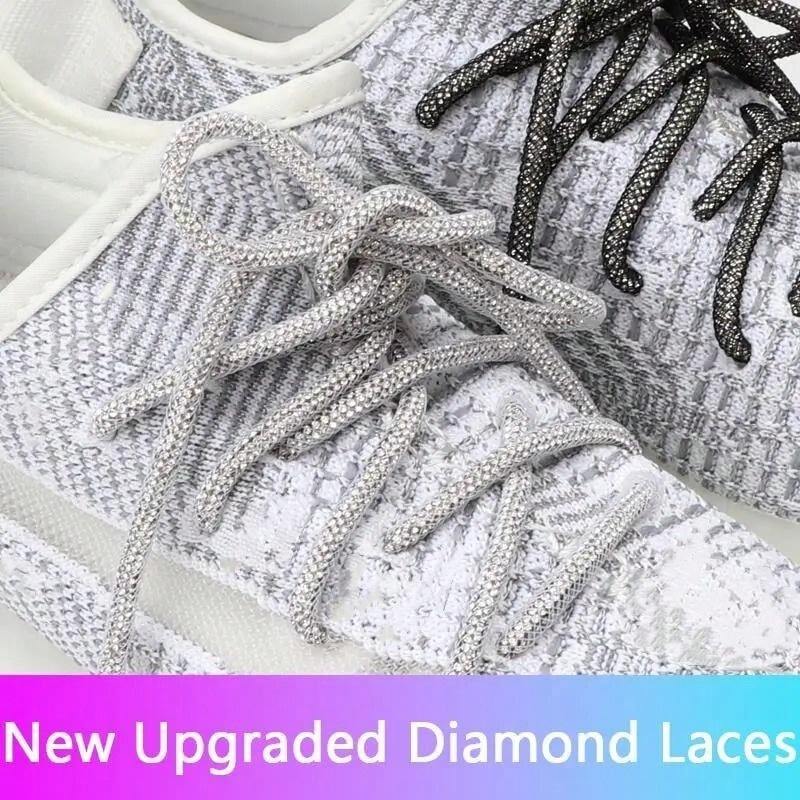 1Pc Length 100/120/140cm Luxury Rhinestone Shoe Laces Rainbow Diamond