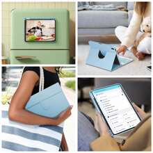 360° Rotatable Wireless Bluetooth Keyboard Case (150mAh) With Detachable Keyboard And Stylus Holder, Compatible With Samsung Galaxy Tab, Supports Portrait/Landscape Mode (Light Blue) - Light Blue - View 6