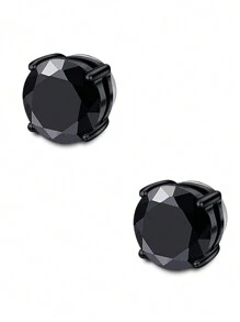 CIZME Hoa tai giả màu đen bạc cho nam Hoa tai giả cho nam Hoa tai đinh tán không xỏ khuyên Hoa tai đinh tán cho nam Hoa tai giả màu vàng hồng xanh lam 5mm 6mm - khuyên tai giả - Xem 18