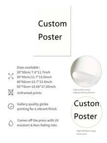 1 件可定制无框帆布海报，定制您的照片，送给家人和朋友的礼物，分享您最喜爱的回忆和最珍贵的时刻，墙壁艺术，家居装饰，图形印刷