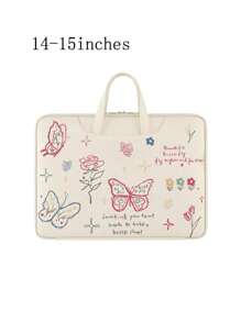 笔记本电脑包，便携式笔记本电脑包，女生适用，内置保护套，兼容13-13.6英寸、14-15英寸、15.6-16英寸笔记本电脑，教室笔记本电脑包，教室包，教师收纳包，教室整理包 - 白色 - 查看 12