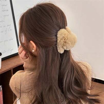 Delicado y elegante clip de pelo de piel de conejo, decoración de garra para recogido, clips de pelo de San Valentín para primavera y verano, clips de pelo, pinzas de pelo, accesorios de pelo para mujer para vacaciones