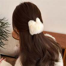 精致别致的兔毛发夹，发爪装饰，适合盘发，春夏情人节发夹，发卡，发夹，发爪夹，秋冬发饰，适合女士度假装扮，情人节礼物