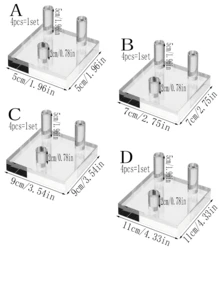 4 件装亚克力水晶展示架岩石展示架，小表盘支架，用于在家中、商店、博物馆、办公室展示矿物、岩石、水晶、玛瑙、化石或其他小物品 - 無色 - 查看 2