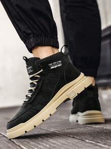 New Men High-Top Boots Sneaker Sports Shoes, Cool Skate Boots, Anti-Slip Campus Style