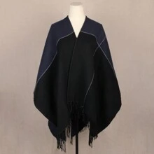 Women's Shawl Wrap Poncho Warm Cape Cardigan Shawls For Fall Winter - Multicolor - View 9