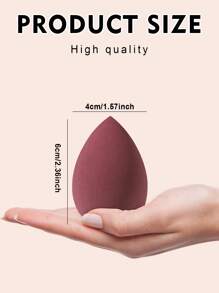 6pcs Makeup Sponges, Suitable For Cream And Powder Concealers, Loose Powder And Other Cosmetics Application - Burgundy - View 8