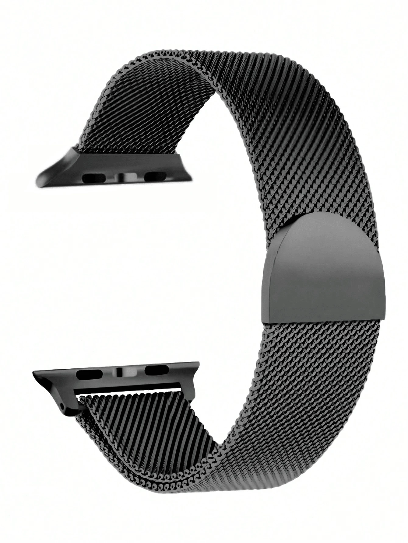 1pc Unisex Classic Metal Magnetic Milanese Mesh Watch Band, Sporty & Fashionable, Compatible With Apple Watch Series 11, 10, 9, Size 45mm, 49mm, 38mm, 40mm, 41mm, 42mm, 44mm, 46mm, Compatible With Apple Watch Ultra/SE/11/10/9/8/7/6/5/4/3/2/1, Stylish Black Smart Watch Strap