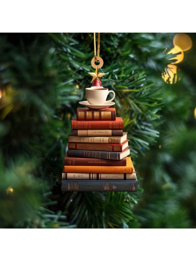 1 Peça de Suporte de Livros em Forma de Árvore de Natal para Pendurar Decorações, Decoração Doméstica de Férias, Decorações de Natal, Sem Eletricidade Necessária, Sem Penas, Acessórios para Carro e Chaveiro, Lembrancinhas de Festa Decorações de Natal (Favor remover o filme e usar, cor da corda aleatória). Melhores presentes