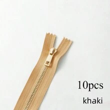 10pcs #3 Closed-End Metal Zippers, Smooth Y-Teeth Design, Suitable For Handmade Bags, Pockets, Garments DIY, Various Colors & Sizes Available
