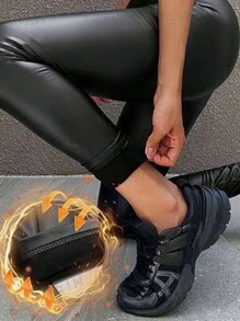 Lynfun Thermal Lined High Waist Skinny Workout Leggings, For Daily Running & Fitness